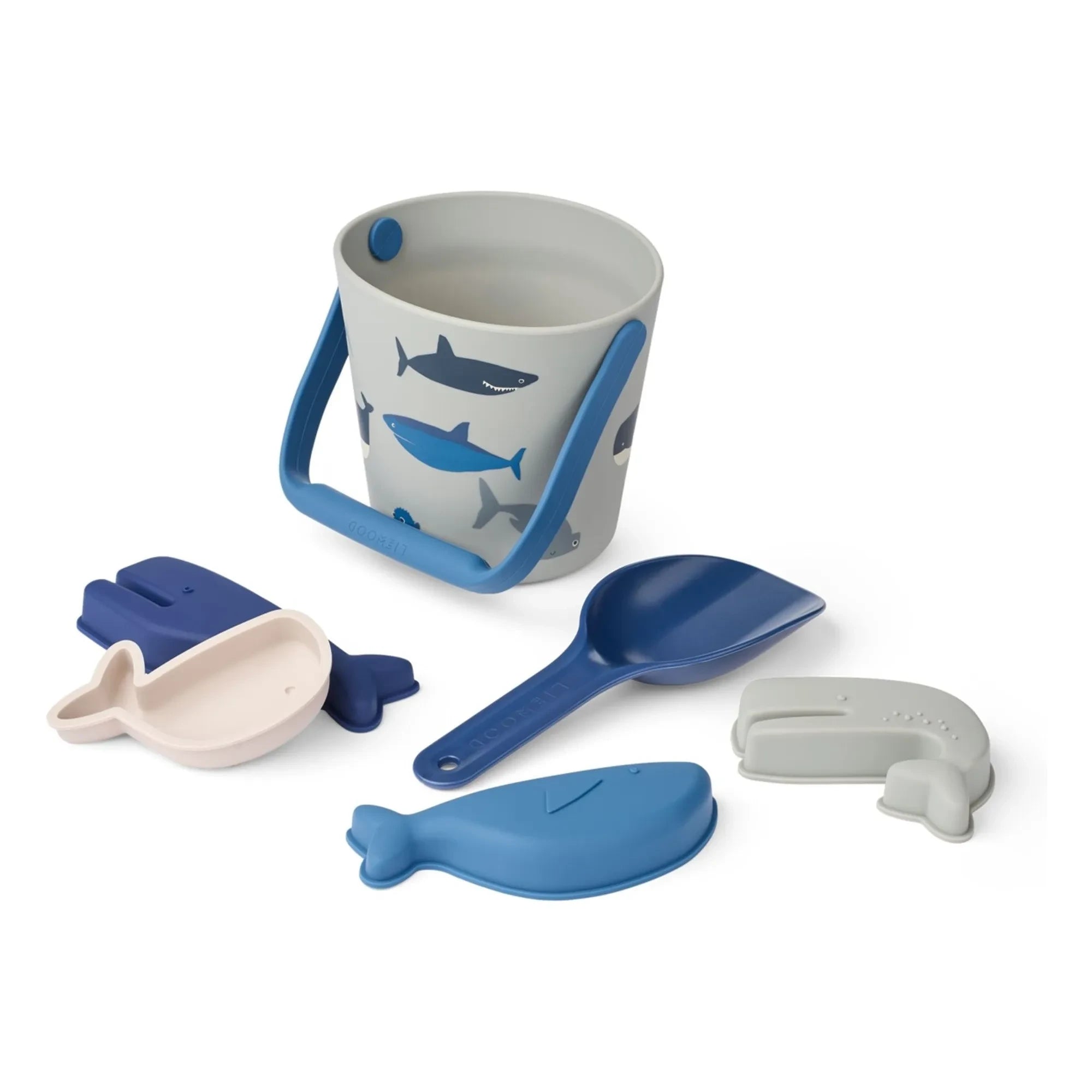 Liewood - Gilma Beach Bucket and Accessories | Shark/Dove Blue