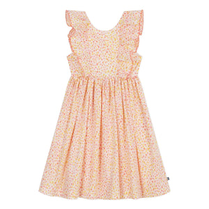 Petit Bateau – Geringeltes Kleid aus Bio-Baumwollpopeline | Koralle