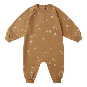 Rylee + Cru - Raglan-Overall mit goldenen Sternen | Senf
