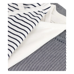 Petit Bateau - Çizgili Yenidoğan Body'leri - 3'lü Set | Lacivert