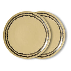 HKliving - Vanilya Ceramic Dinner Plates - 2-Piece Set | Vanilla