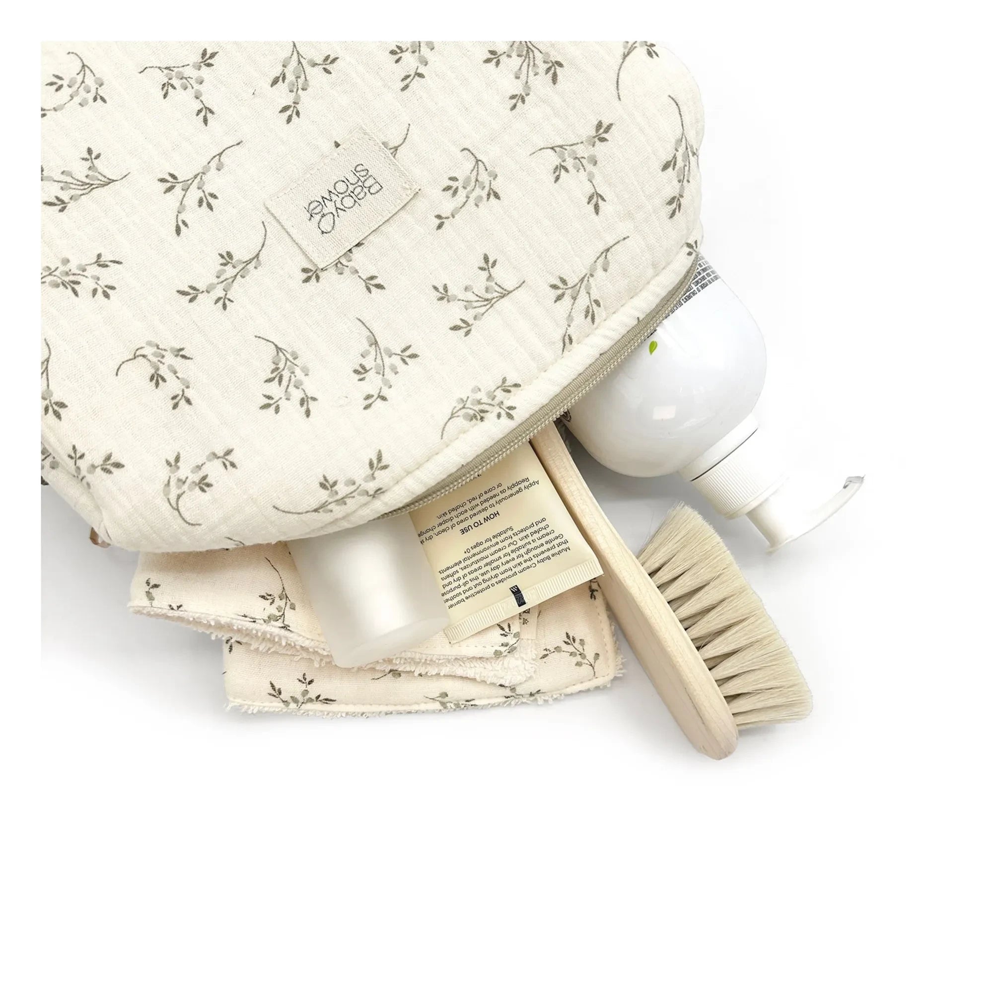 Babyshower - Camila Olive Cosmetic Bag | Ecru