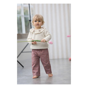 Lililotte - Paola Organische Baumwolle Hose mit Blumenmuster | Dusty Pink