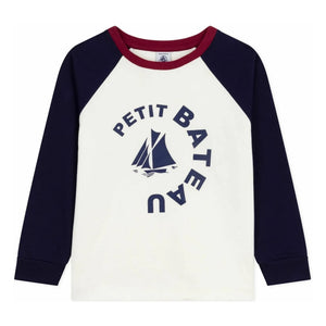 Petit Bateau - Baseball T-Shirt Petit Bateau Bio-Baumwolle | Ecru