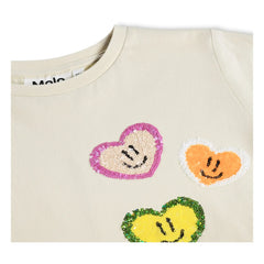 Molo – Ranva Herz-T-Shirt aus Bio-Baumwolle | Ecru
