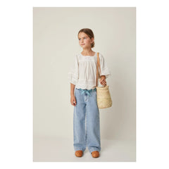 Tocoto Vintage - 3/4 Kol İşlemeli Bluz | Beyaz