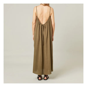 Maison Saint Julien - Palm Beach Kleid aus Baumwollgaze | Khaki