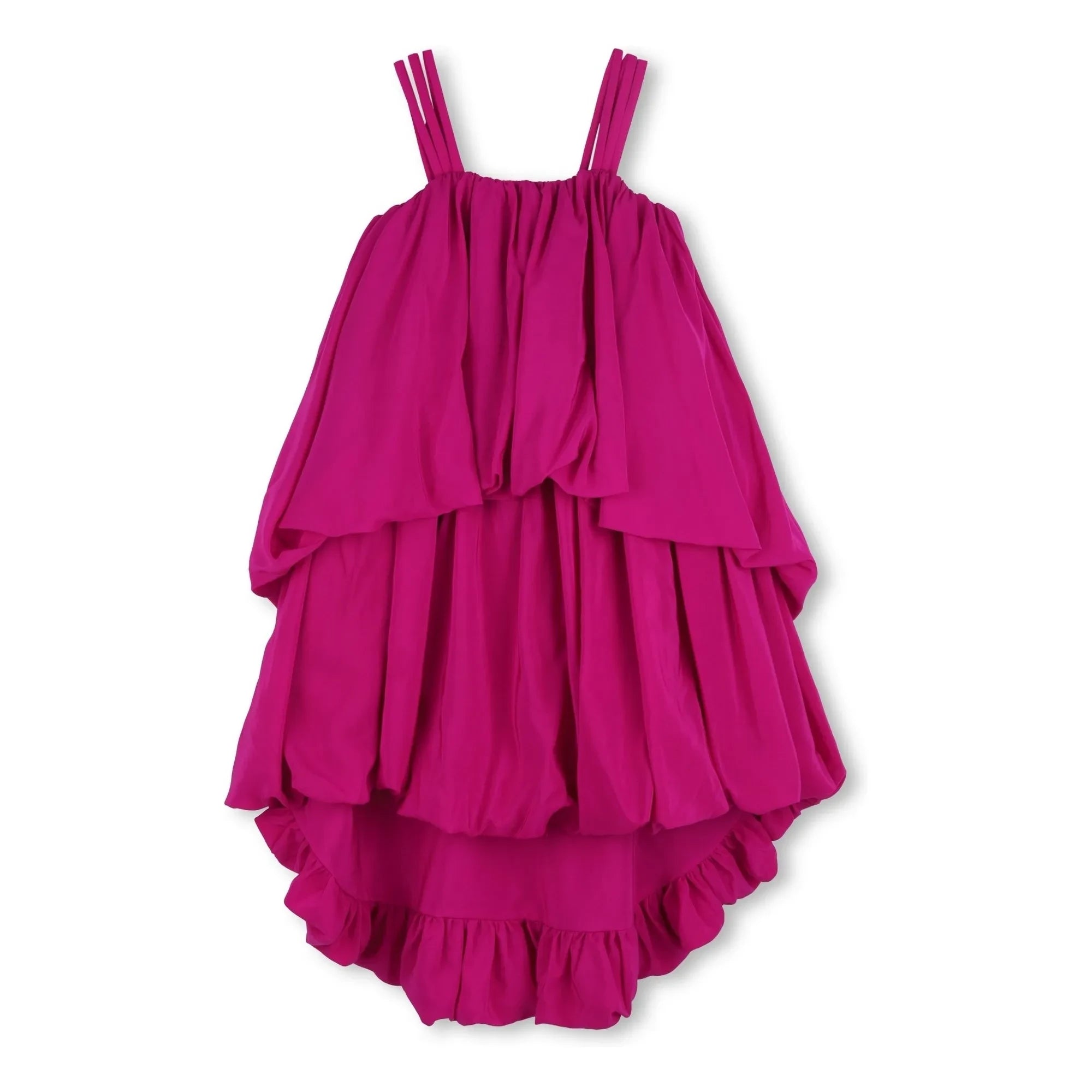 Chloé - Satiniertes Crêpe-Ballonkleid | Fuchsia