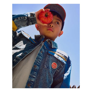 Goldie + Ace - Vintage Denimjacke mit Farbblock-Design | Blau