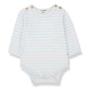 1+ in the family - Gestreifter Biel Body | Hellblau