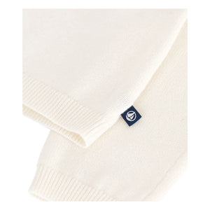 Petit Bateau - Glitzernder Wollkragen-Weste | Ecru