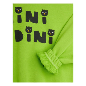 Mini Rodini - Sweat Cat Organik Pamuk | Floresan yeşil