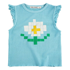 Bobo Choses - Marguerite organic cotton ruffle tank top | Light blue