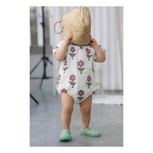 Lililotte – Iris Flowers Strampler aus Bio-Baumwolle | Ecru