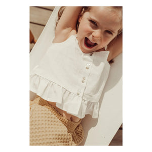 THE LiTTLE POETS - Rosalia Bio-Baumwoll Crop Top | Weiß