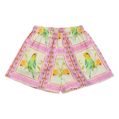 Maison Mangostan - Kısa Patchwork Kuşlar | Pembe