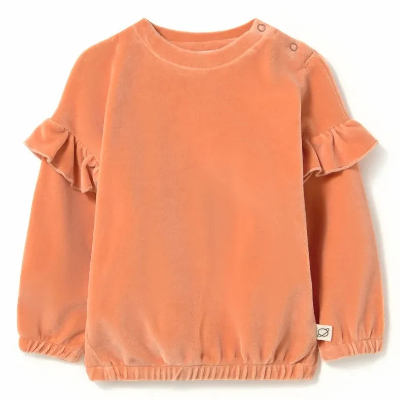 Cozmo - Heidi Samt-Sweatshirt aus Bio-Baumwolle | Pfirsich