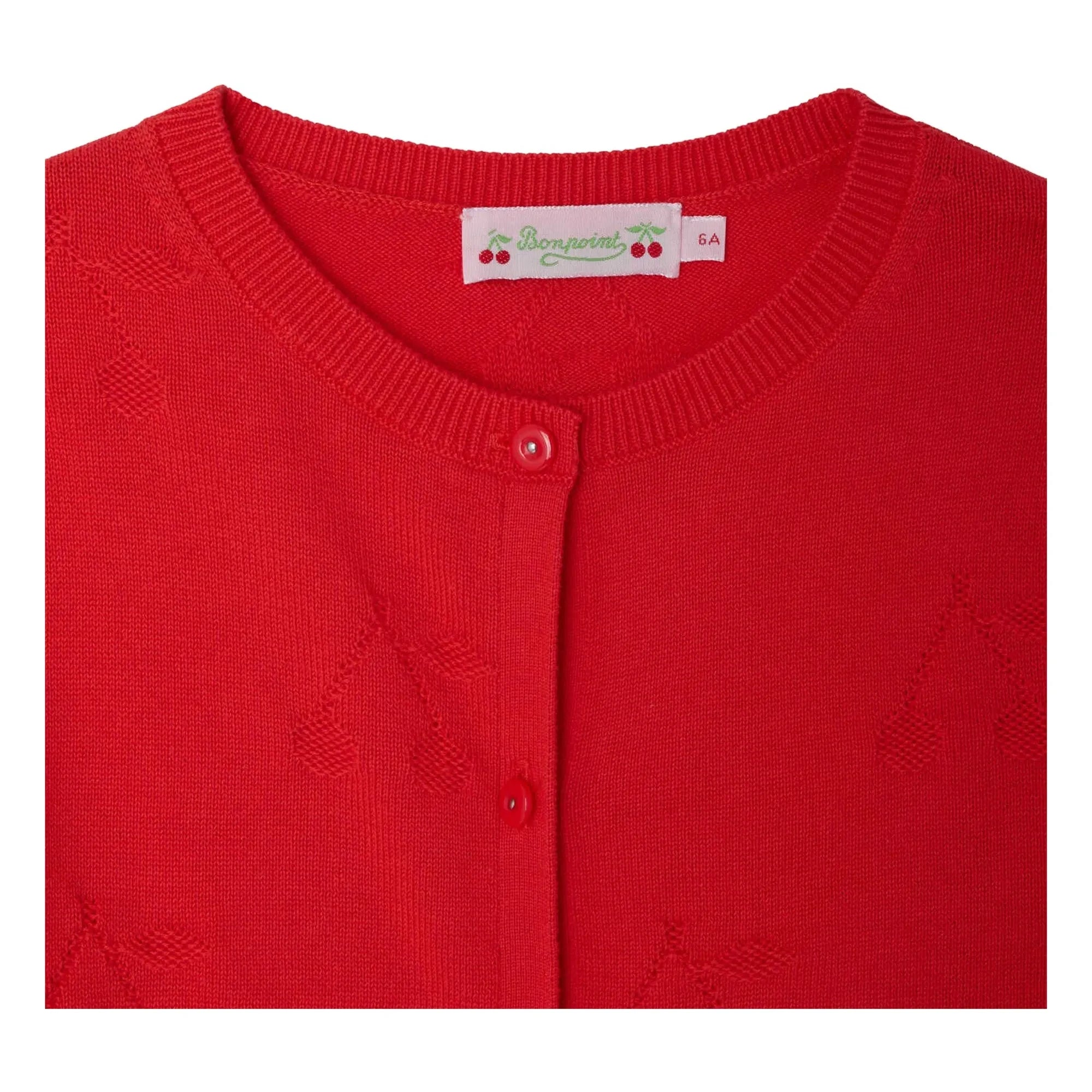 Bonpoint - Lysia Cardigan aus Bio-Baumwolle | Mohnrot