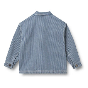 Wheat - Cole Denim Gestreifte Bio-Baumwolljacke | Blau