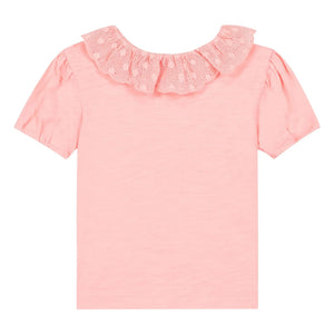 Bonton - Niris Baby Embroidered Collar T-Shirt | Powder Pink