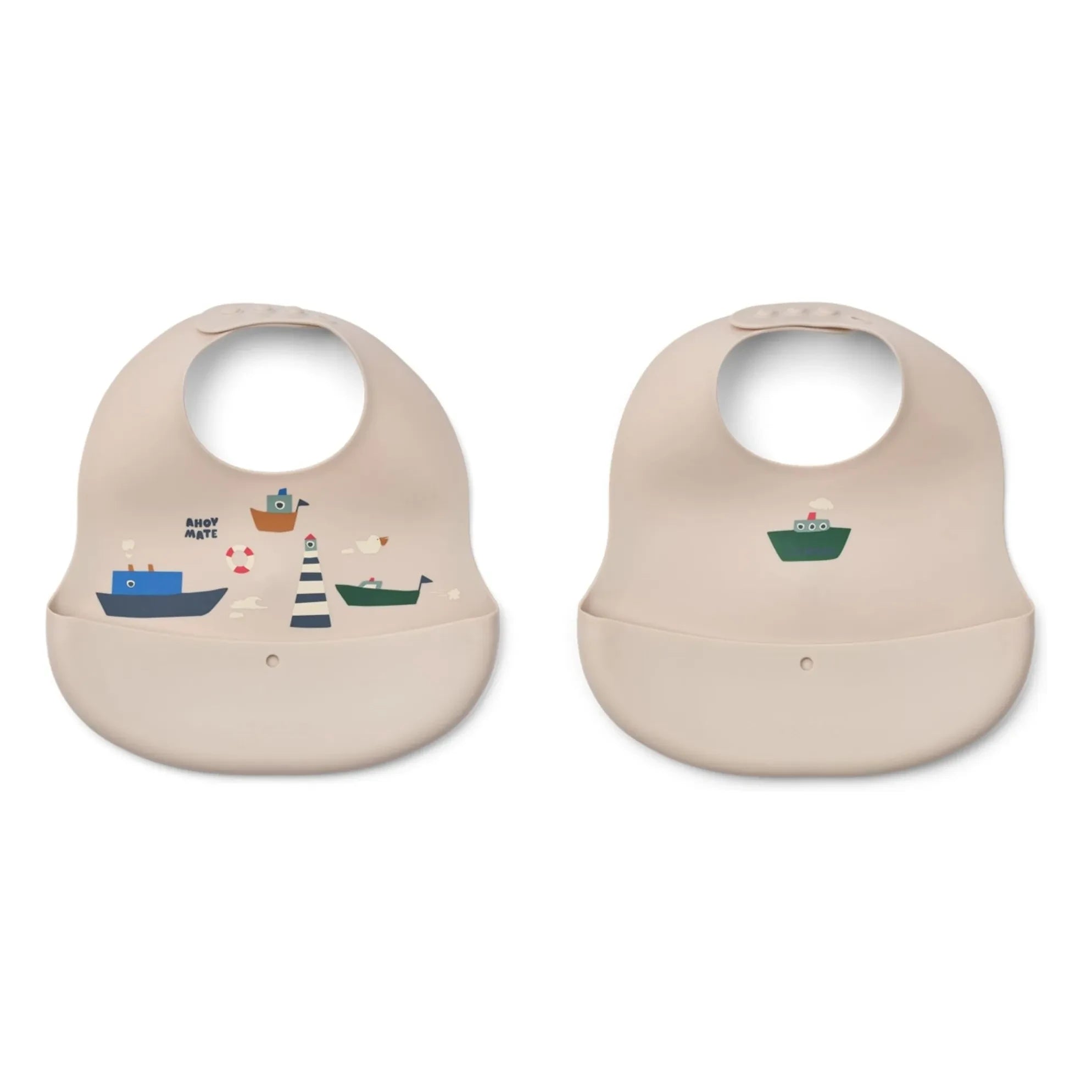 Liewood - Ember Silicone Bibs - Set of 2 | Sailing/Sandy