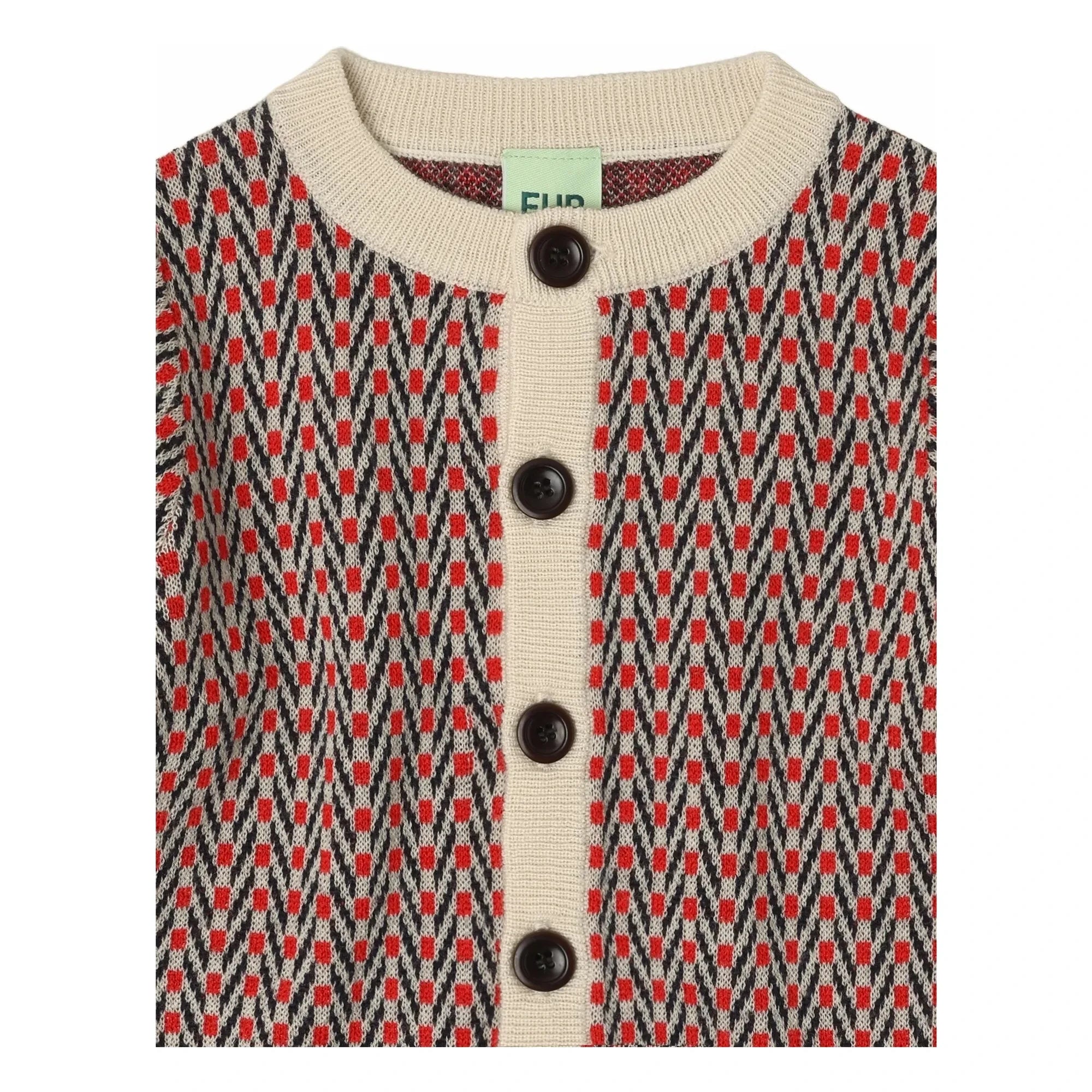 FUB - Ecru Merinos Yün Chevron Hırka
