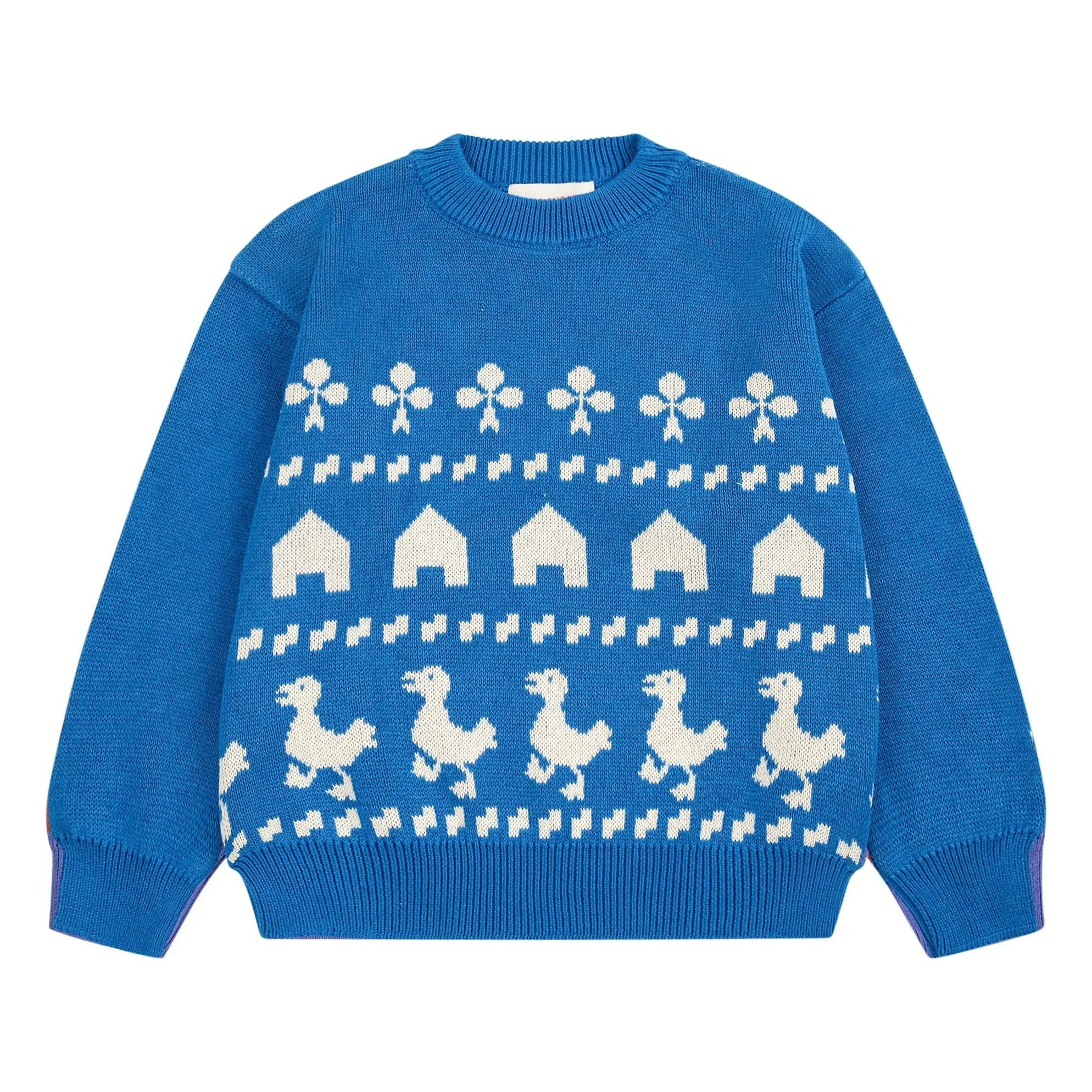 Bobo Choses - Bio-Baumwollpullover Bauernhof | Blau