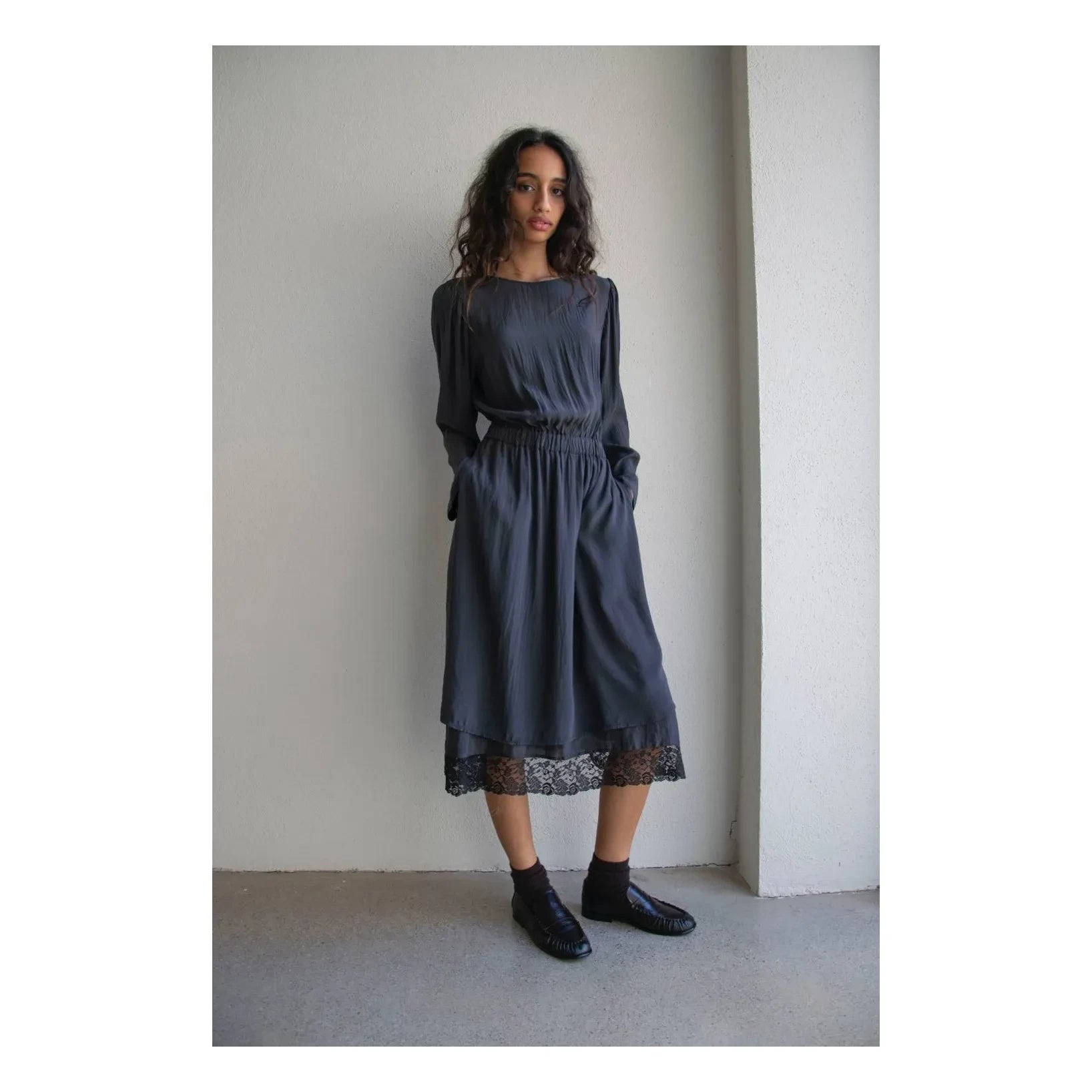 THEAVANT - Coquette ipek elbise | Siyah