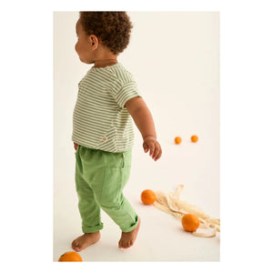 Cozmo - Striped baby T-shirt | Meadow Green