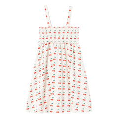 Tinycottons - Cerises Organik Pamuk Tank Elbise | Beyaz