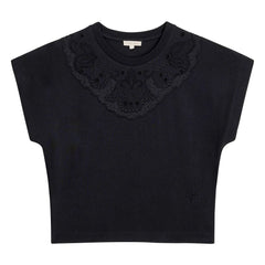 Louise Misha - Astralys Baumwoll-T-Shirt | Schwarz