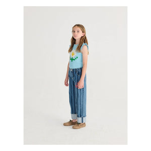 Bobo Choses - Marguerite organic cotton ruffle tank top | Light blue