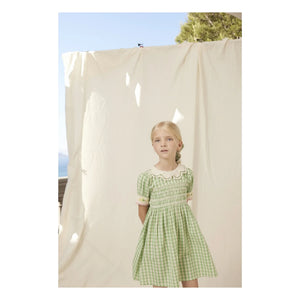 Bebe Organic - Tilia Karo-Smock-Kleid | Blassgrün