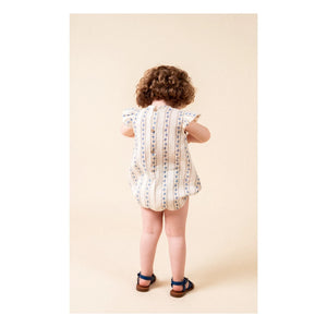 birinit - Ruffled jumpsuit Sariñena Flowers Organic Cotton | Ivory