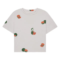 Studio Bohème - Crop Flow T-Shirt Wassermelone Bio-Baumwolle | Ecru