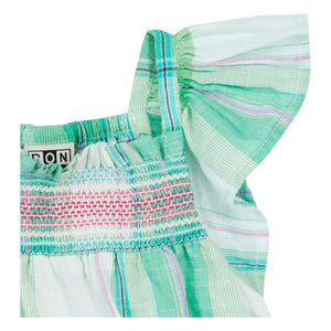 Bonton - Louise Kareli Büzgülü Elbise | Yeşil