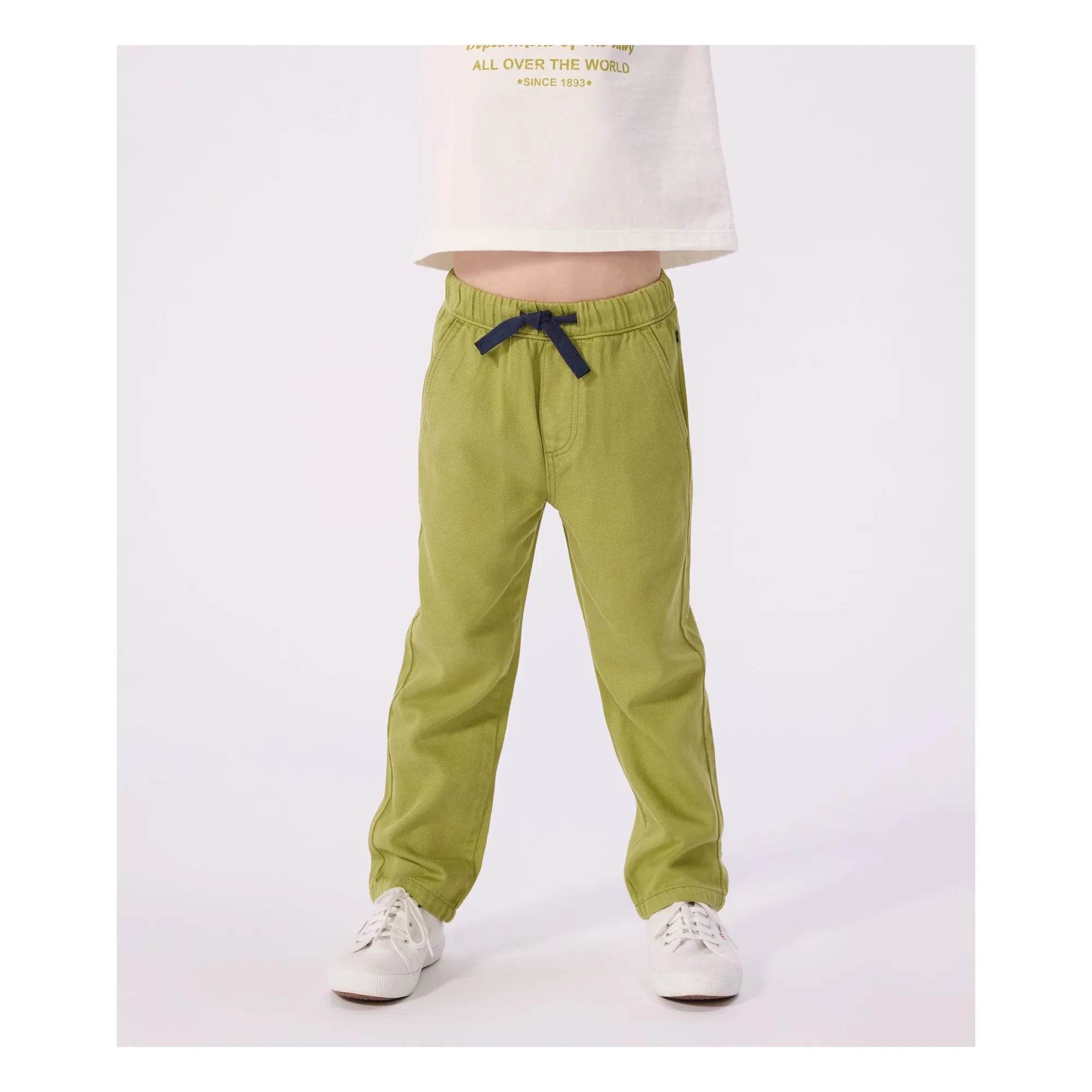 Petit Bateau – Gerade geschnittene Twill-Hose | Khaki