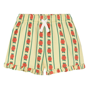 Tinycottons - Organic Cotton Pink Ruffled Shorts | Light Yellow