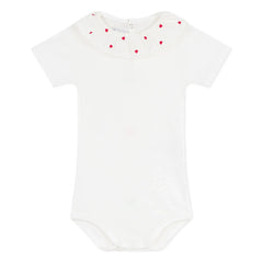Petit Bateau - Heart Organic Cotton Bodysuit | White