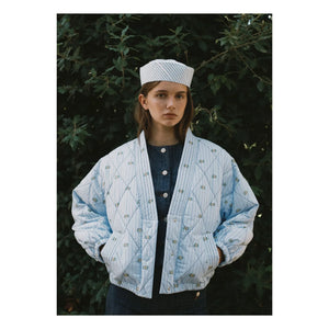 The Tiny Big Sister - Baumwollgestreifte Jacke | Blau