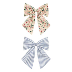 Mimi & Lula - 2er Set Agnes Blumen- und Gestreifte Haarspangen | Creme
