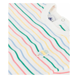 Petit Bateau - Çizgili Ice Tişört | Beyaz