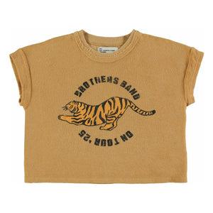 Piupiuchick – T-Shirt mit Tigerprint, Frottee, Bio-Baumwolle | Senf