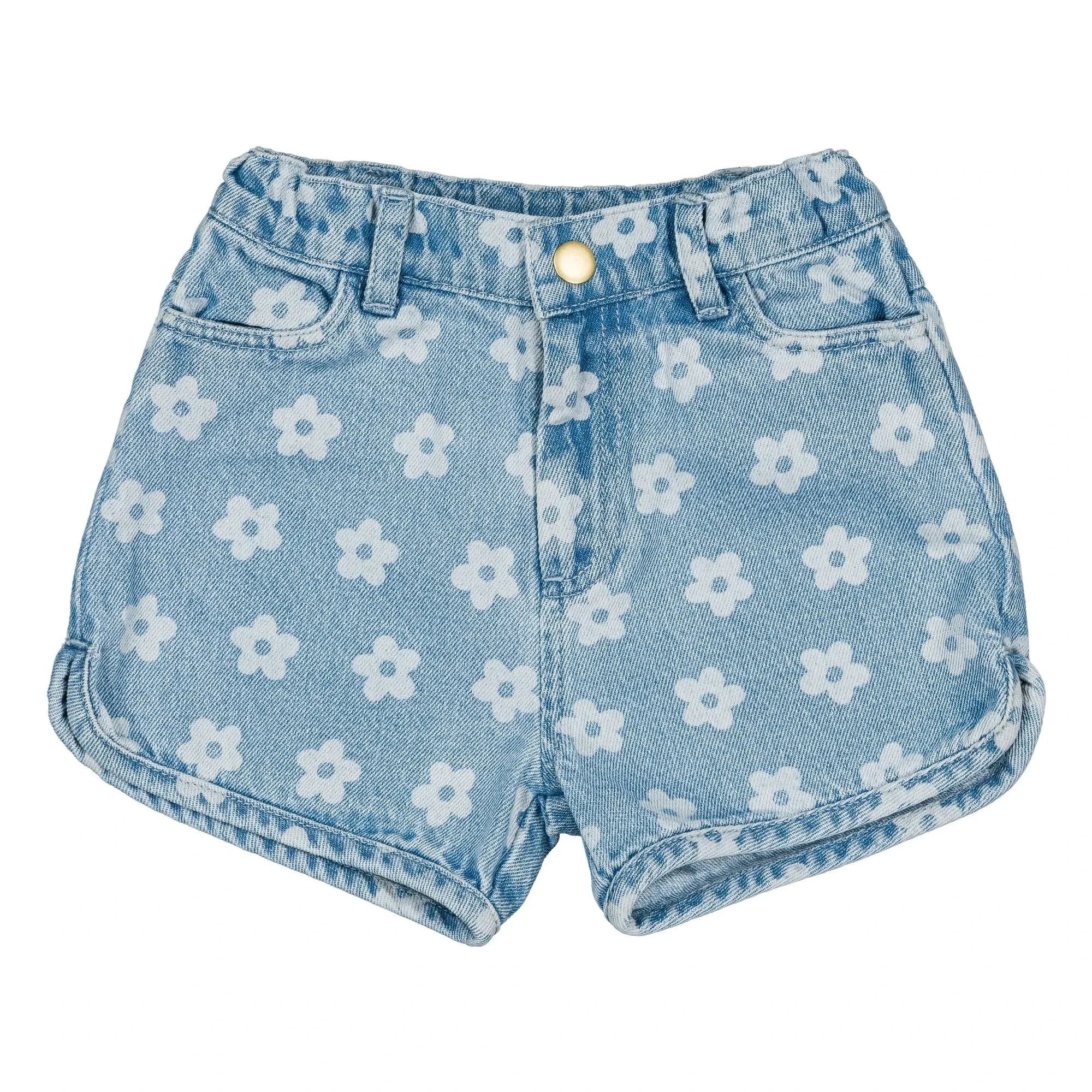 Louis Louise - Andrea Denim Shorts Floral | Light Blue