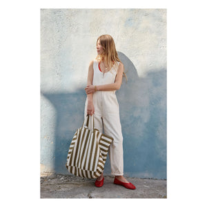 Rose in April - Elisa Striped Tote Bag | Olive