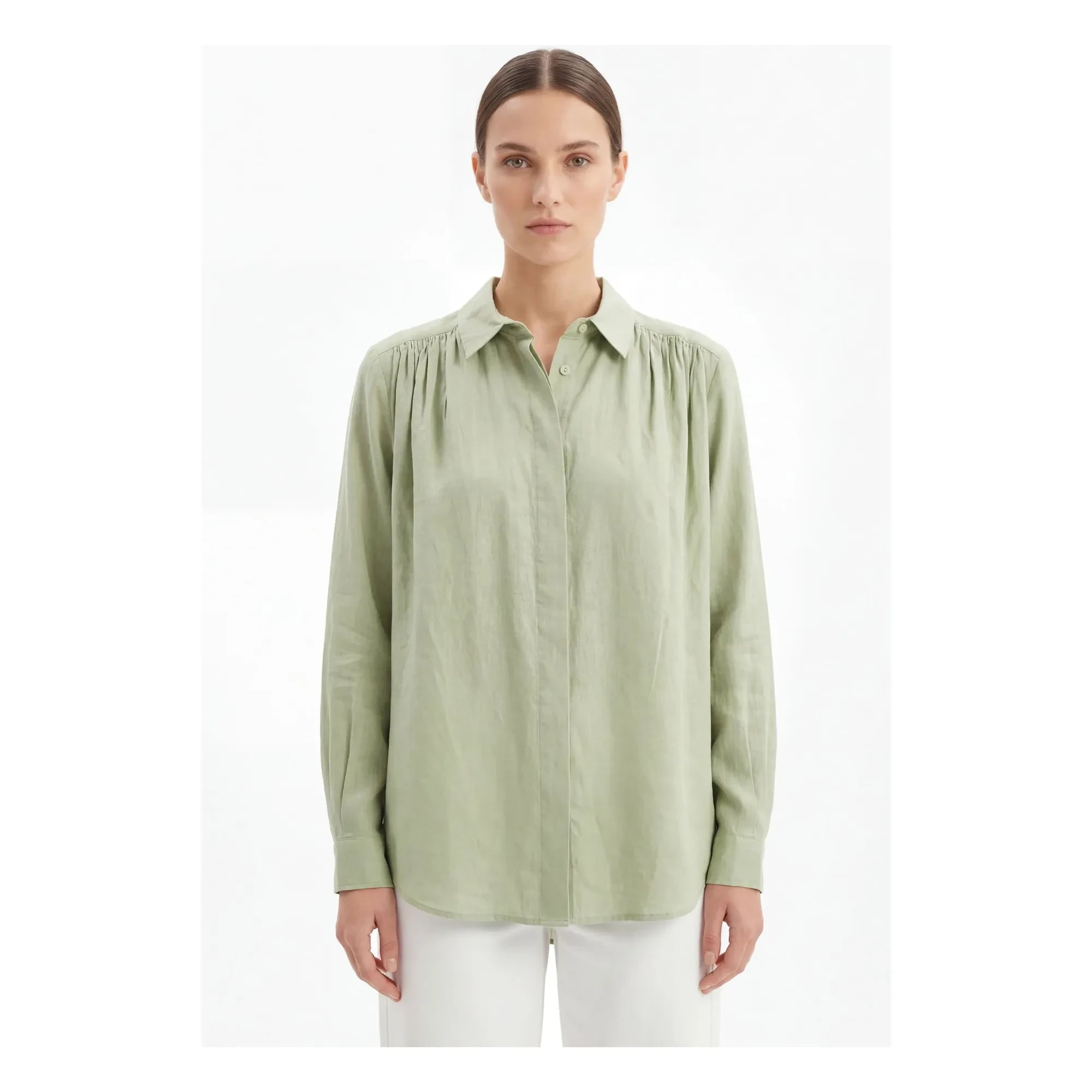Hod - Madrid Cotton Shirt | Matcha Green