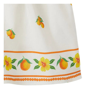 Fabula - Orange drawstring shorts | White