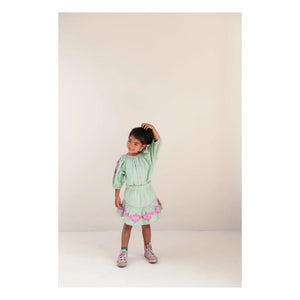 Jenest - Cécile Linen Embroidered Skirt | Almond green