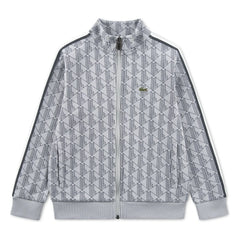 Lacoste - Sweatshirt mit Monogramm und Reißverschluss aus Bio-Baumwolle | Hellgrau