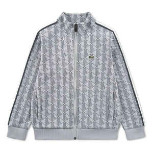 Lacoste - Sweatshirt mit Monogramm und Reißverschluss aus Bio-Baumwolle | Hellgrau